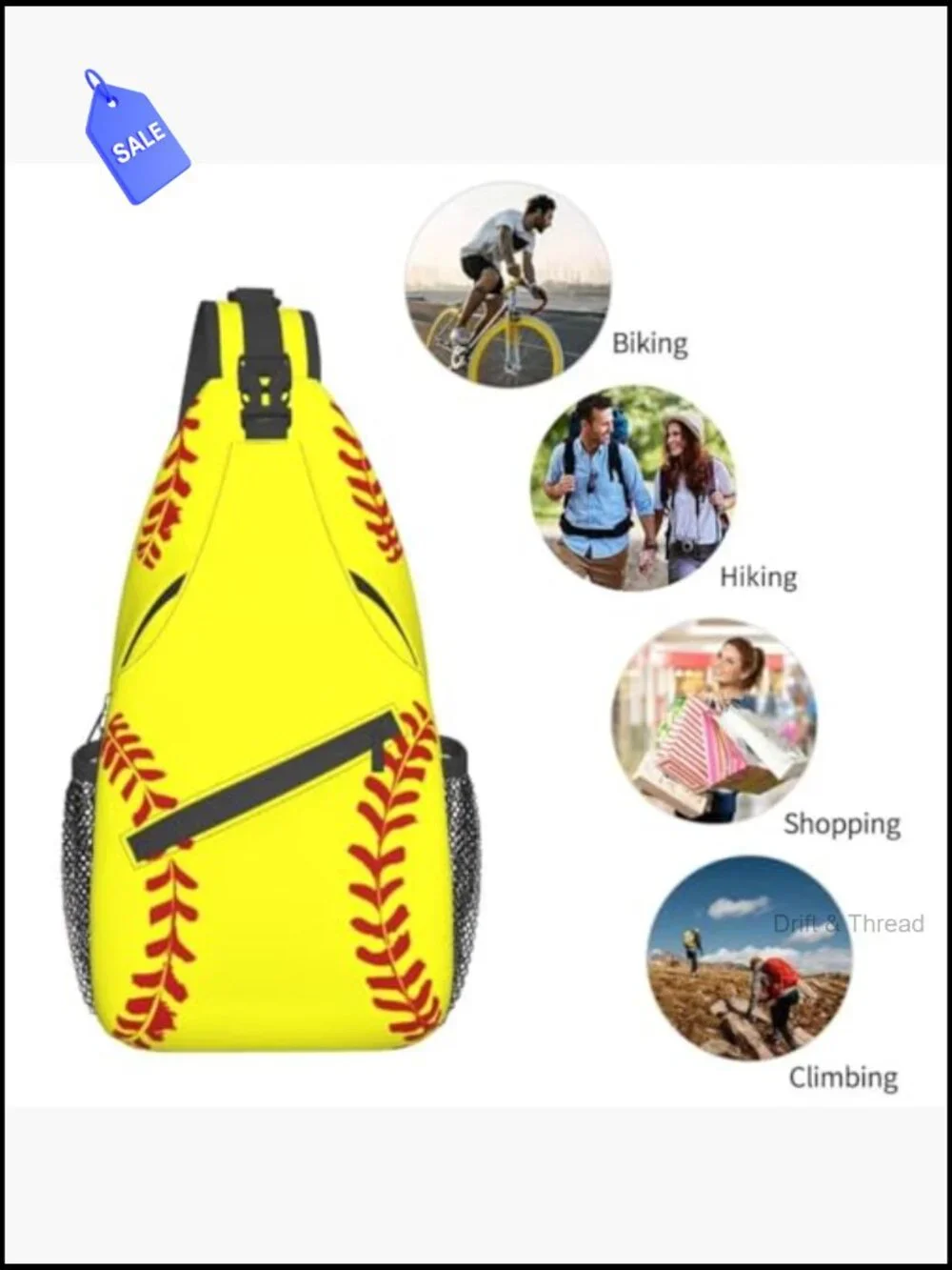 Sling Bag Crossbody Backpack Casual Chest Shoulder Pack Travel Hiking Daypack